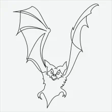"One Line Bat Art: Depicting an Iconic Winged Mammal with Minimalist Style"