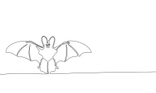 Halloween Flying Bat in One Line: Simple and Spooky Drawing Fun
