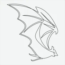 "One Line Bat Illustration: Expressing Motion and Mystery with Simple Artistic Techniques"