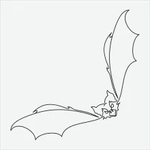"Minimalist Bat Drawing: Creating a Recognizable Wildlife Form in One Line Art"