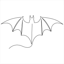 "One Line Flying Bat Illustration: Capturing Motion and Precision in Minimalist Art"