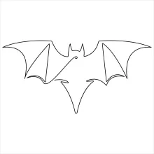 "One Line Bat Illustration: Depicting an Iconic Nocturnal Animal with Minimalist Style"