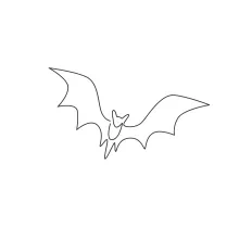 Flying Bat One Line Drawing: Practice Spooky Animal Art with Ease