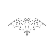 Scary Bat in One Line: Create Creepy Animal Art with Simple Shapes