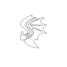 One Line Wild Bat Drawing: Practice Flight and Creature Features