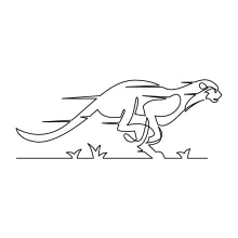 "Minimalist Running Cheetah Sketch: Expressing Speed and Motion with One Line Art"