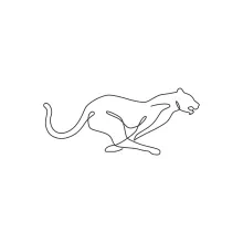 Easy One-Line Cheetah Art: Wild Cat Drawing for Kids and Learners