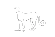 One Line Leopard Drawing Idea: Practice Big Cat Faces with Simple Lines