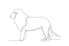 Draw a Lion in One Line: Easy Wild Cat Art for Young and New Artists