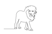 "Minimalist Lion Illustration: Capturing a Fearsome and Noble Animal in One Line Art"