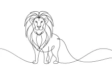 Simple Lion One Line Drawing: Practice Drawing the King of the Wild