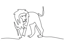One Line Lion Drawing: Simple Art That Shows Strength and Pride