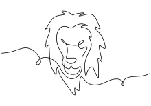 One Line Art of a Lion: Build Drawing Skills with This Bold Jungle King