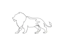 Easy One-Line Lion Drawing: Minimalist Wild Cat Practice