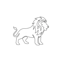 One-Line Drawing of a Lion: Create Strong Animal Forms with Simple Art