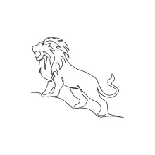 Practice Drawing Lions with One Line: Simple Art for Animal Lovers