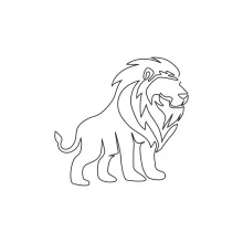 Easy Lion Single Line Drawing for Beginners and Animal Lovers
