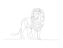 "Simple One Line Lion Art: A Quick and Engaging Drawing Exercise"