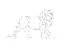 "One Line Lion Drawing: A Simple Technique to Capture Majestic Beauty"