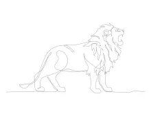 "Minimalist Single Line Lion Sketch: Easy and Fun for Artists of All Levels"