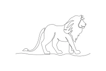 Simple One Line Lion Drawing for Kids and Beginners to Explore Bold Animal Shapes