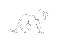 One Line Walking Lion Drawing: Practice Motion and Animal Forms with Simple Lines