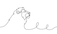 "Continuous Line Lion Head Sketch: Illustrating Strength and Regal Presence in One Line Art"