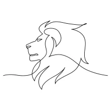Lion Head in One Line: Practice Animal Faces with Easy Drawing for Beginners