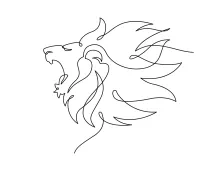 Roaring Lion Head One Line Drawing: Explore Sound and Strength in Simple Art