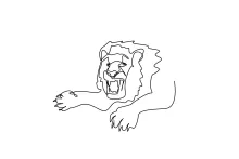 One Line Lion Attack Pose: Practice Wild Animal Motion in Simple Art