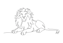 Sitting Lion One Line Drawing: Easy Art for Animal Lovers