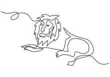 Sleeping Lion in One Line: Peaceful Art Practice for Young and New Artists