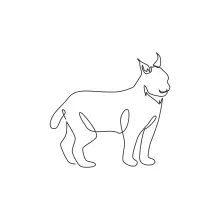 Easy Lynx Art with One Line: Learn Animal Features with Minimal Detail