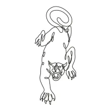 One Line Black Panther Drawing: Powerful Animal Pose for Simple Line Art