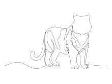 "One Line Tiger Drawing: Capturing Strength and Majesty with Minimalist Art"
