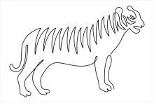 "Minimalist Tiger Sketch: Illustrating Strength and Elegance with One Line Art"