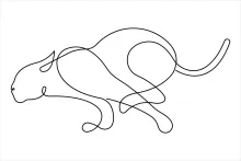 "One Line Running Cheetah Drawing: Capturing Swift Motion with Minimalist Art"