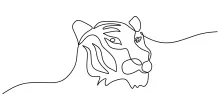 Easy One-Line Tiger Drawing for Beginners and Kids