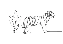 "Simple Line Art Tiger: Drawing Nature’s Most Iconic Predator with Ease"