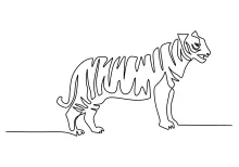 "One-Line Tiger Drawing: An Effortless Way to Illustrate Wild Strength"