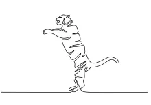 One Line Tiger Drawing: Learn Simple Art with This Powerful Jungle Cat