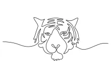 "Minimalist Tiger Sketch: Learning Line Art with a Single Stroke"