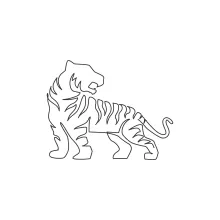 Simple One-Line Tiger Art for Beginners and Kids