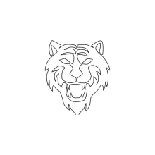 Easy Tiger One Line Drawing: Practice Wild Animal Shapes with Confidence