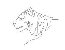 One Line Tiger Head Drawing for All Ages: Explore Big Cat Faces with One Line