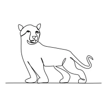 "One Line Tiger Illustration: Expressing Power and Motion with Minimalist Techniques"
