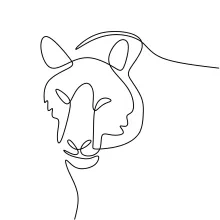 "One Line Tiger Walking Drawing: Illustrating Motion and Presence with Minimalist Techniques"