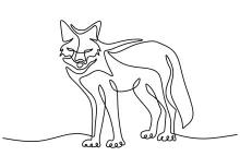 "Minimalist Fox Drawing: Depicting a Clever and Elegant Animal with One Line Art"