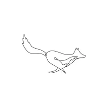 One-Line Fox Pose: Drawing Movement and Form with Simplicity