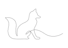 "Minimalist Fox Illustration: Depicting a Clever and Agile Animal in One Line Art"